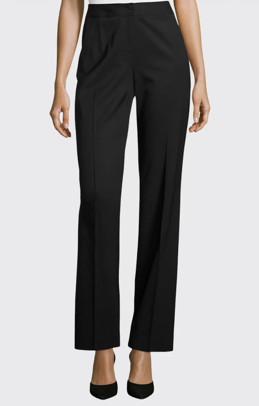 Lafayette 148 New York Womens 8 Black Stretch Wool Menswear Dress Pants NEW
